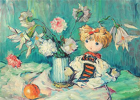 Still life with doll by Elena Moisescu - Auction record, sale price, and art valuation. Compare with similar artists and explore comparable artworks.