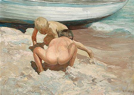 Playing by the sea