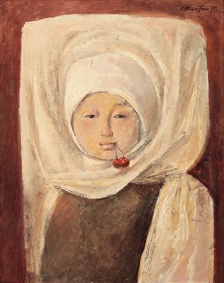 Young girl with cherries