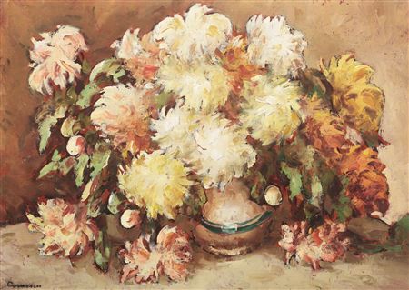 Crizanteme by Traian Cornescu - Auction record, sale price, and art valuation. Compare with similar artists and explore comparable artworks.