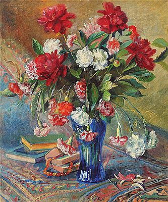 Books and peonies [1946]