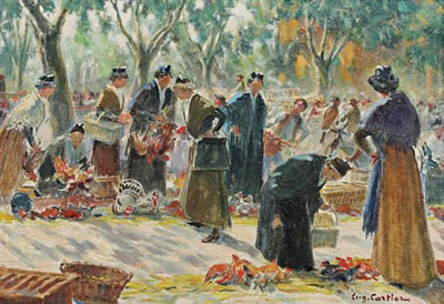 Le marche aux volailles à Arles