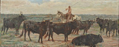 Manadier et ses taureaux