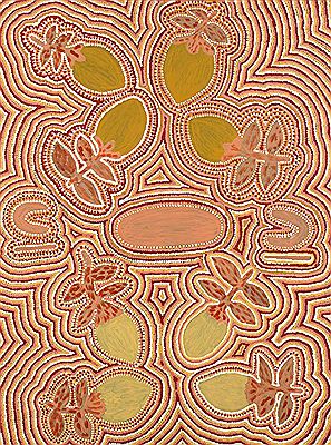Bush Tucker Dreaming, 1989 by Maggie Binunga Penangke - Auction record, sale price, and art valuation. Compare with similar artists and explore comparable artworks.