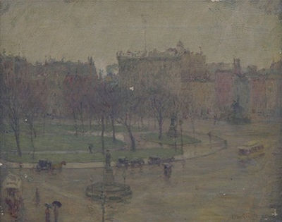 Parisian Scene in the Rain