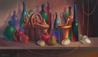 Still Life with Autumn Fruit and Bottles by Eldar Efendiev - Auction record, sale price, and art valuation. Compare with similar artists and explore comparable artworks.