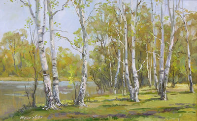 BIRCH TREES IN SPRING by Vladimir Tupisov - Auction record, sale price, and art valuation. Compare with similar artists and explore comparable artworks.