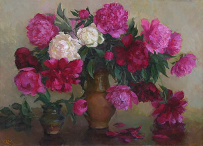 Peonies in a Pot