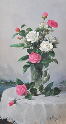 Sample artwork by Alexander Officerov (Born 1948), known for painting - View similar artists and auction records