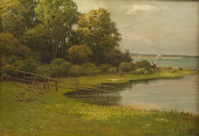 A shoreline landscape by Eugene Alonzo Poole - Auction record, sale price, and art valuation. Compare with similar artists and explore comparable artworks.