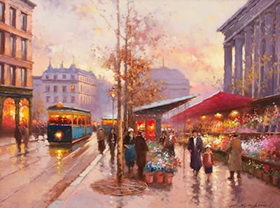 "Paris Evening Flowers" by Yuri Kuzmin - Auction record, sale price, and art valuation. Compare with similar artists and explore comparable artworks.