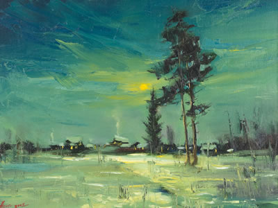 Moonlight Winter Night by Stepan Nesterchuk - Auction record, sale price, and art valuation. Compare with similar artists and explore comparable artworks.