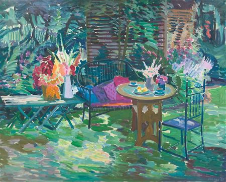 Corner of the Garden with Loveseat