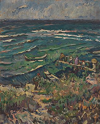 Shoreline with figures