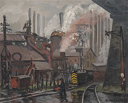 Otis Steel, Cleveland Flats by Ray Grathwol - Auction record, sale price, and art valuation. Compare with similar artists and explore comparable artworks.