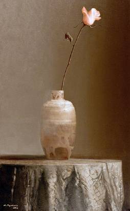 Single Pink Rose in a Vase by Alexander Pogrebinsky - Auction record, sale price, and art valuation. Compare with similar artists and explore comparable artworks.