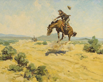 Chug, Bang, Buck by Ronald Crooks - Auction record, sale price, and art valuation. Compare with similar artists and explore comparable artworks.