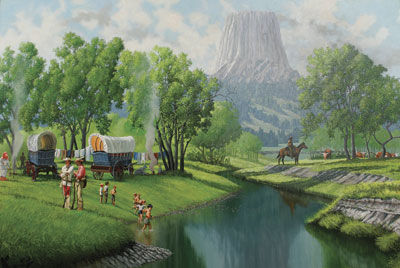 Immigrants Stopping by Devils' Tower