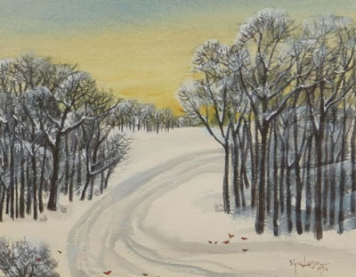 Winding Road In Winter