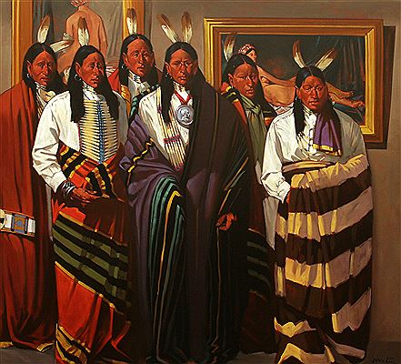 Sample artwork by Walt Wooten (Born 1939), known for figure, native american - View similar artists and auction records
