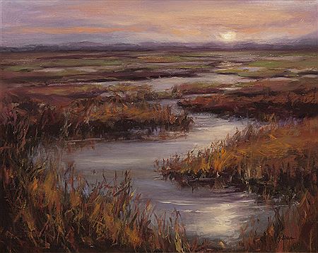 Baylands at Sunset. by Kristen Olson - Auction record, sale price, and art valuation. Compare with similar artists and explore comparable artworks.