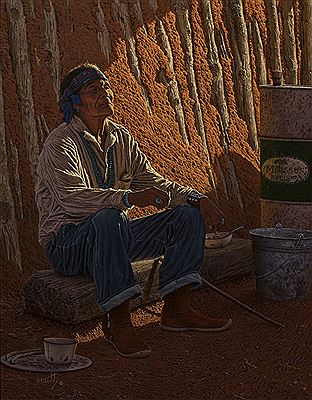 Sample artwork by Marvin Toddy (Born 1954), known for native american subjects-animals and people - View similar artists and auction records