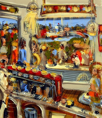 The Cafe by Adam Bogusz - Auction record, sale price, and art valuation. Compare with similar artists and explore comparable artworks.