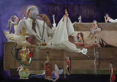 My Harem in Heaven by Shurooq Amin - Auction record, sale price, and art valuation. Compare with similar artists and explore comparable artworks.