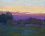 PAIR OF LANDSCAPES: Mountain slope; Houses in the twilight by Josef Hurt - Auction record, sale price, and art valuation. Compare with similar artists and explore comparable artworks.