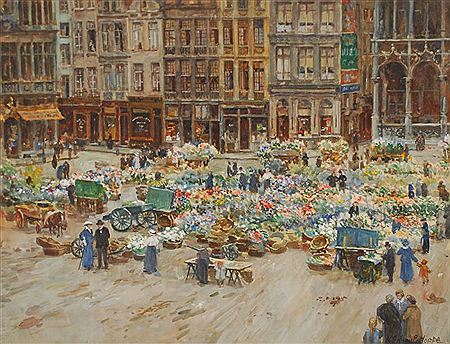 Le marché de fleurs à la Grand Place de Bruxelles by Ketty Gilsoul Hoppe - Auction record, sale price, and art valuation. Compare with similar artists and explore comparable artworks.