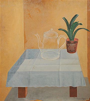 Nature morte avec cafetière et clivia