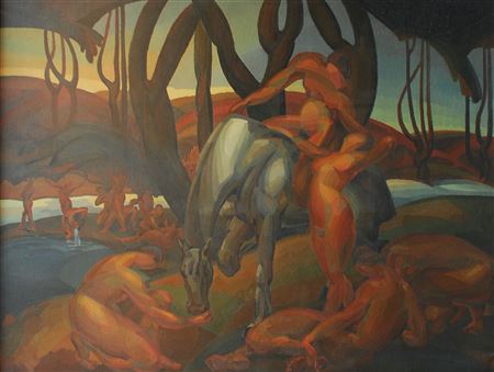 Nus dans un paysage arcadien
