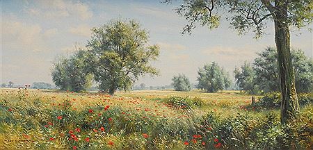Sample artwork by Rex N Preston (Born 1948), known for landscape painting with flowers, trees, mountains, coastal views - View similar artists and auction records