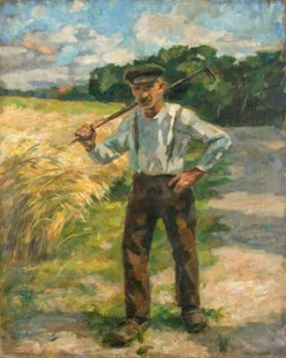 "Bauer im Kornfeld" by Karl Krummacher - Auction record, sale price, and art valuation. Compare with similar artists and explore comparable artworks.
