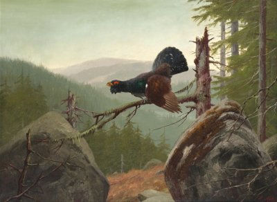 Sample artwork by August Motsch (1869 - 1952), known for landscape, wildlife, hunting painting - View similar artists and auction records
