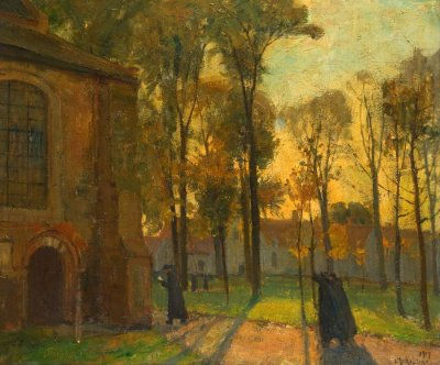 Herbstabendstimmung im Beginenhof zu Brügge