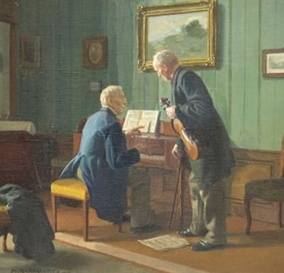 The house concert by Max Barascudts - Auction record, sale price, and art valuation. Compare with similar artists and explore comparable artworks.
