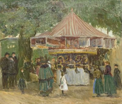 Thuringian village fair by Otto Westphal - Auction record, sale price, and art valuation. Compare with similar artists and explore comparable artworks.