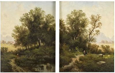 Paar Landschaftsgemälde: "Partie aus Sempach"; Landschaft am See (2) by Georg Lemm - Auction record, sale price, and art valuation. Compare with similar artists and explore comparable artworks.