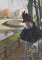 Elegante Dame am Ufer der Seine