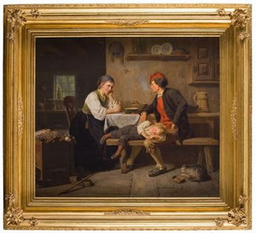Sample artwork by Knud Larsen Bergslien (1827 - 1908), known for genre and historical scene painting, drawing, teaching - View similar artists and auction records