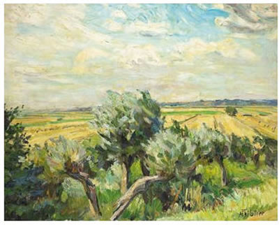 Sommeranfang" (Kopfweiden in den Feldern bei Bremen by Theodor Hallier - Auction record, sale price, and art valuation. Compare with similar artists and explore comparable artworks.