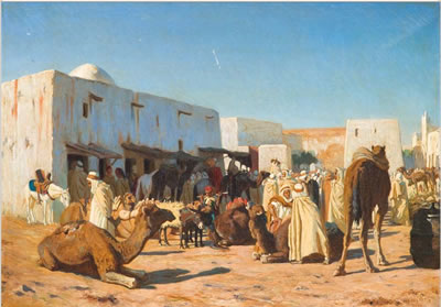 Kamelmarkt in Tunesien by August Johannnes Le Gras - Auction record, sale price, and art valuation. Compare with similar artists and explore comparable artworks.