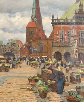 Markt vor dem Bremer Rathaus und der Liebfrauenkirche