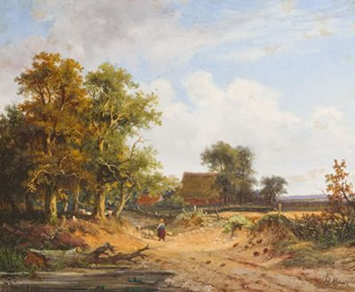 Landschaft mit Schafhirten bei Bremen