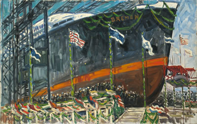 Stapellauf der BREMEN by Gustav A H Rau - Auction record, sale price, and art valuation. Compare with similar artists and explore comparable artworks.