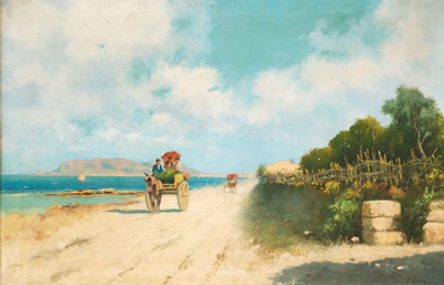 Küstenstraße bei Palermo by Erminio Kremp - Auction record, sale price, and art valuation. Compare with similar artists and explore comparable artworks.