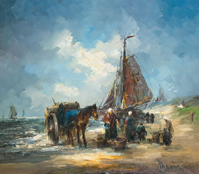 Fischverkauf am holländischen Strand