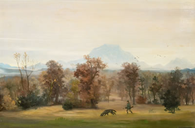 Herbstliche Landschaft mit Traunstein
