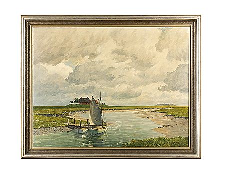 Hafenpriel in Hallig auf Hooge by Paul Lehmann Brauns - Auction record, sale price, and art valuation. Compare with similar artists and explore comparable artworks.